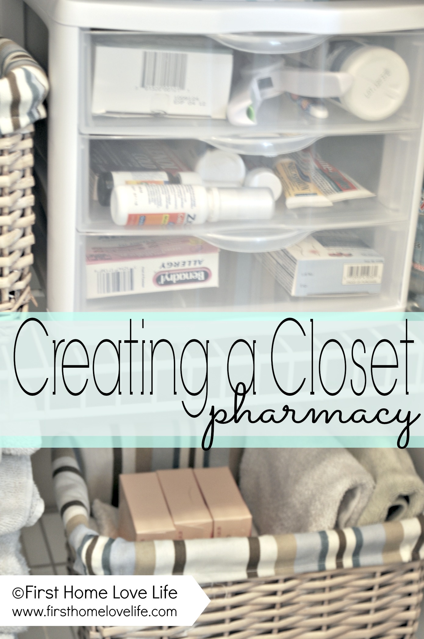 Linen Closet Organization and Closet Pharmacy - First Home Love Life