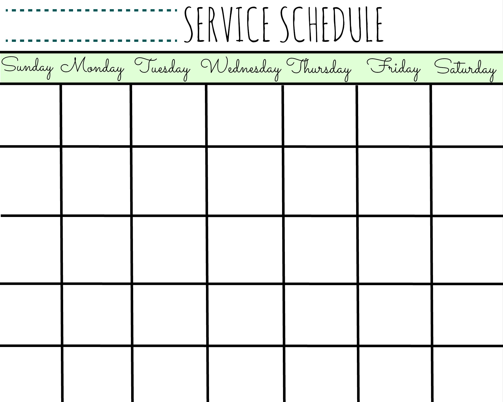 blank work schedule calendar