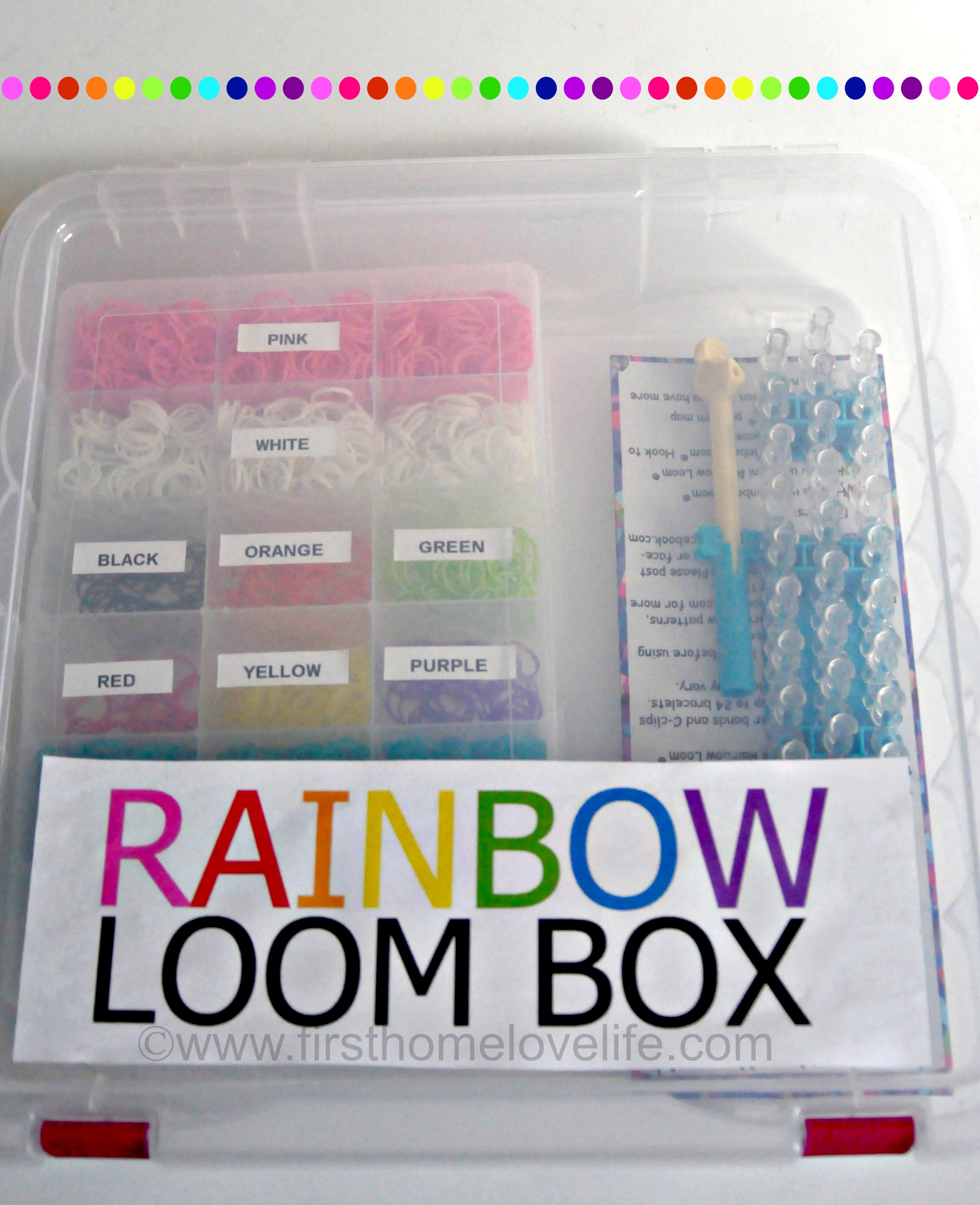 Rainbow Loom Organization storage box - Sweet and Simple Living